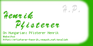 henrik pfisterer business card